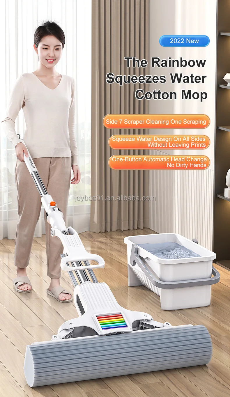 Joybos Patent Household Super Absorbent Sponge Mop With 2 Refills Pva