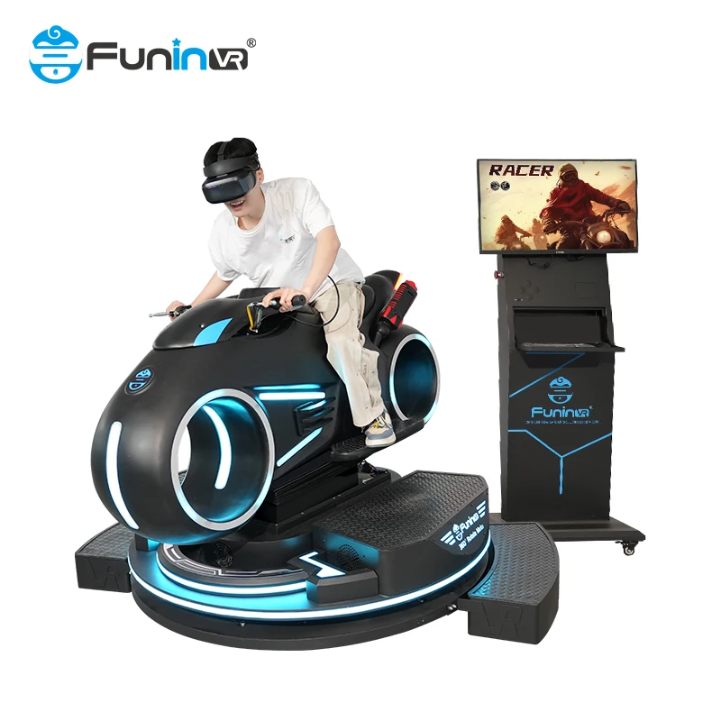 New Rotating Motorcycle Racing Vr Simulator Car Amusement 3D Driving Car Racing Simulator Arcade Game Machine Screens Vr Racing