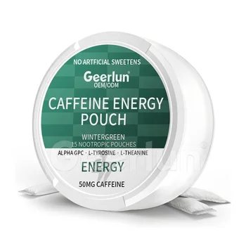 High Quality Nootropic Energy Pouches with Natural Ingredients Caffeine Pouches Boost Energy Focus Alpha GPC Bags