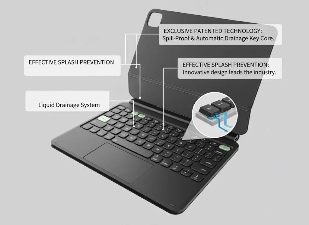 129 inch backlit rechargeable tablet keyboard case-5