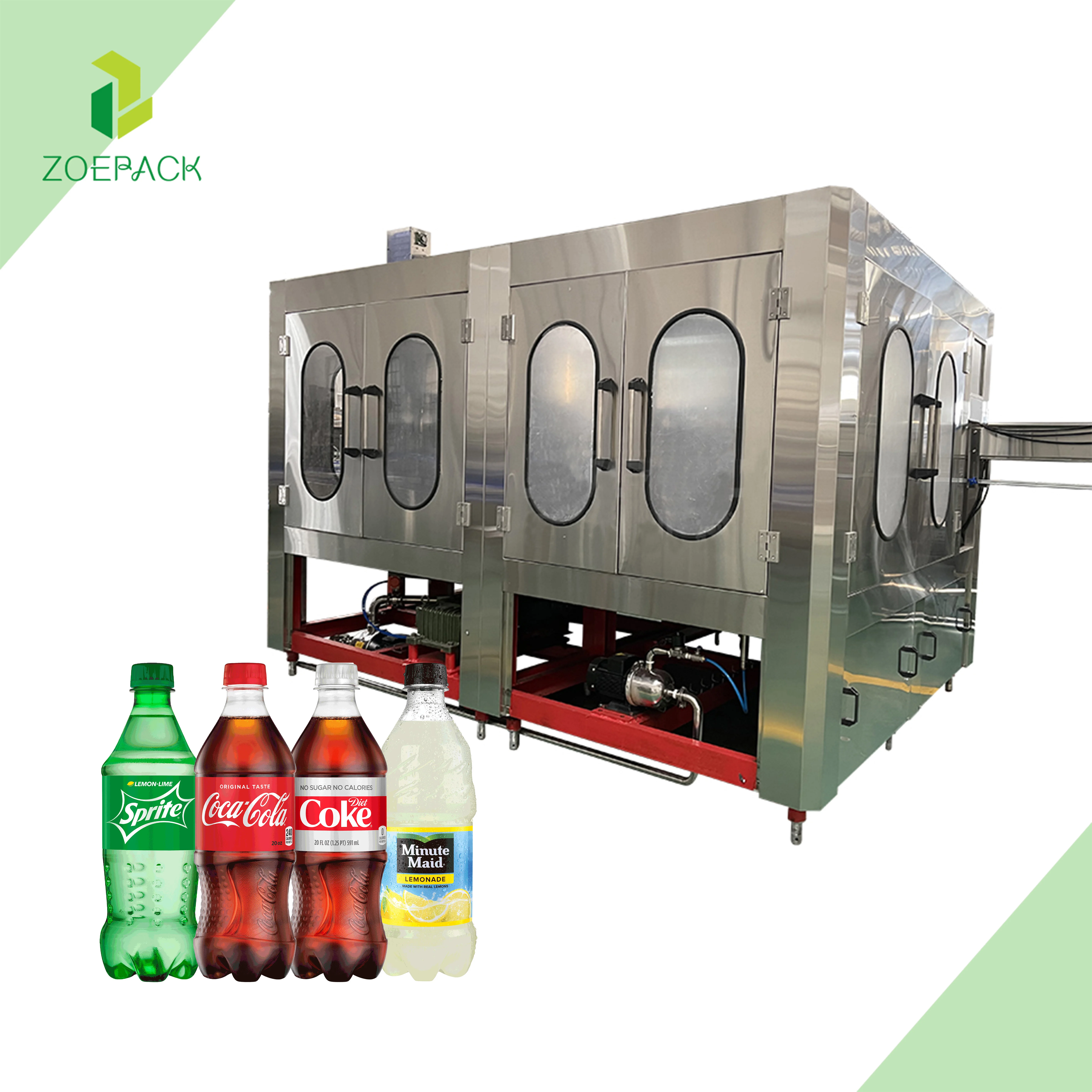 Carbonated Beverage Drink Making Machine PET bottle Filling Production Line / Soda Water Bottling Machine