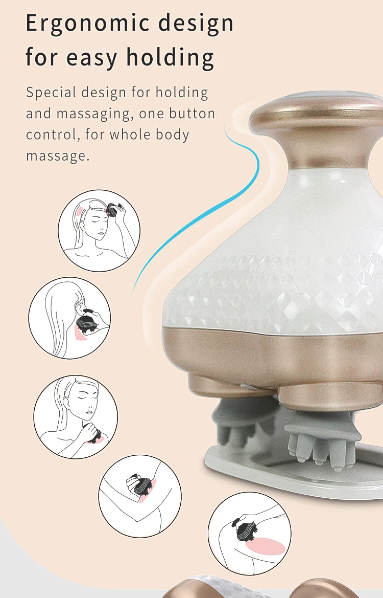 Mini Scalp Massager Rechargeable Head Massager For Scalp Relax Stress