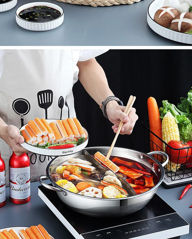 Good Quality Hot Pot Pot Multiuser Hotpot 201 Stainless Steel Shabu