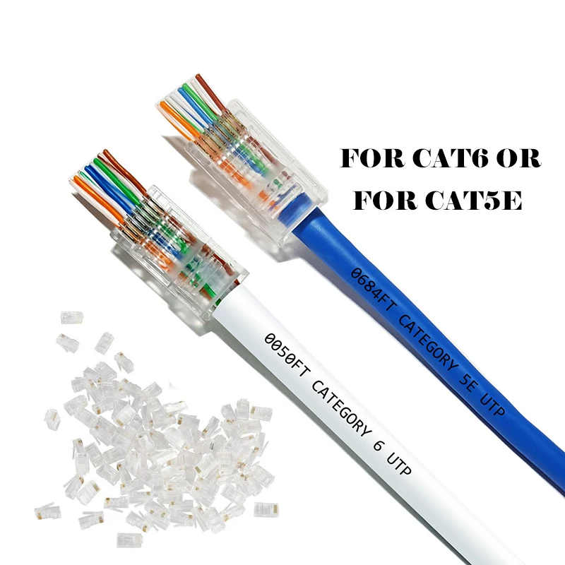 FSATECH Factory RJ45 Pass Through EZ Modular Plug Connector Cat5e EZ Connector