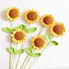 Sunflower with leaves,1pc yellow