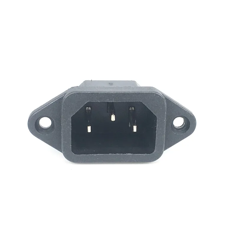 C14 Power Socket 10A 250V 3pins IEC320 C14 Male Power Socket Snap in Connector Electric Inlet With Screw Fixing Hole for PDU UPS