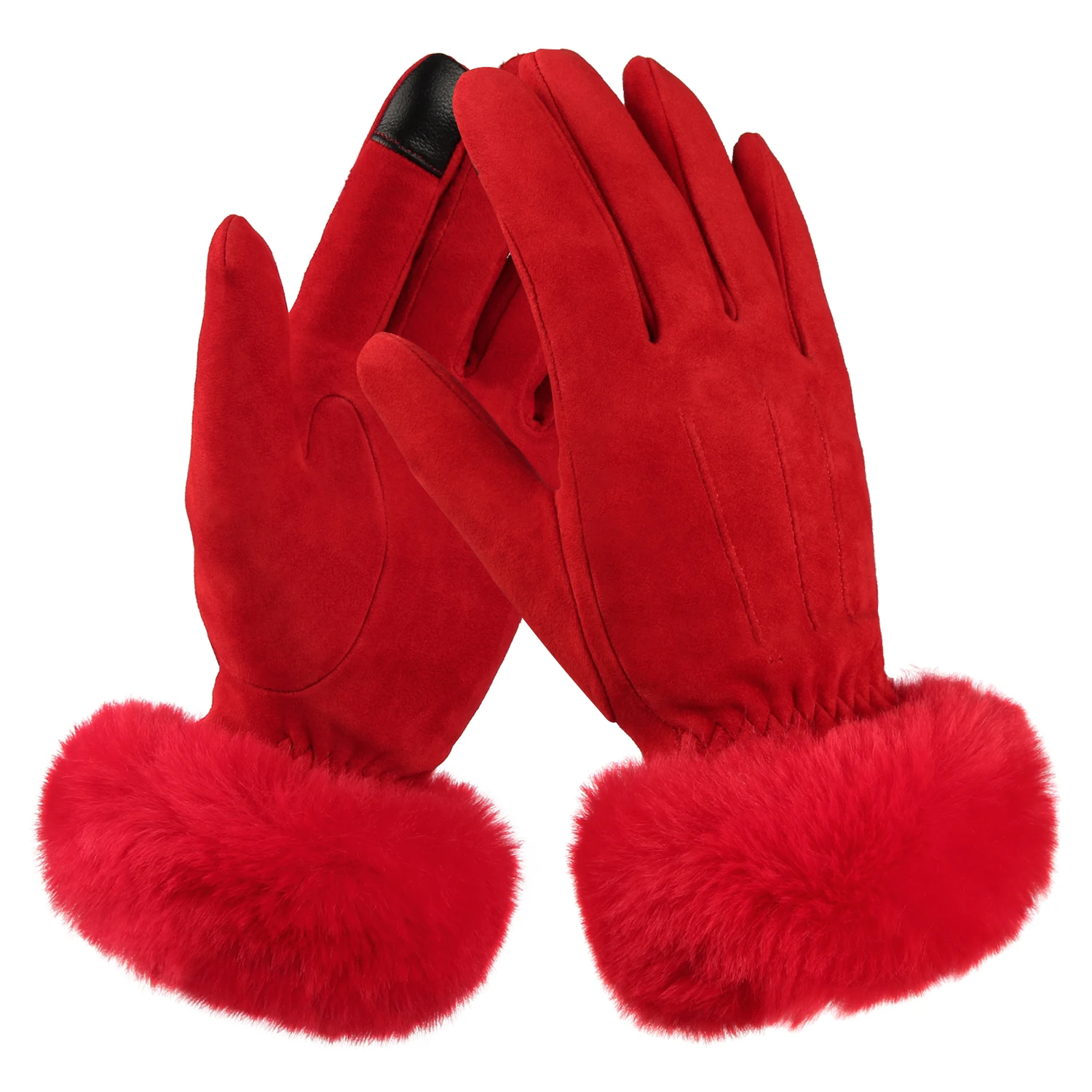 Winter warm women leather gloves importers touch screen gloves