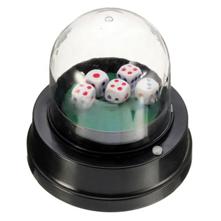 Automatic Dice Roller Cup Battery Operated with 5 Dice B7Z4 