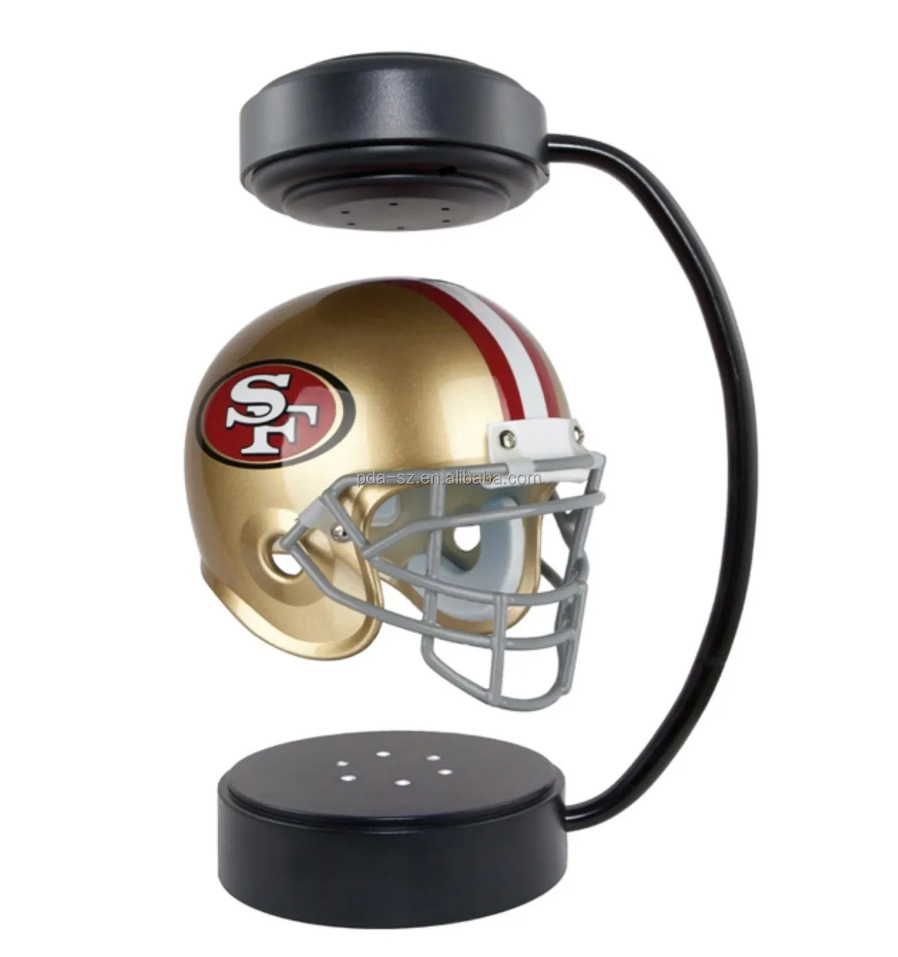 Source hotsale magnetic levitating football helmet , hover helmet display  racks on m.