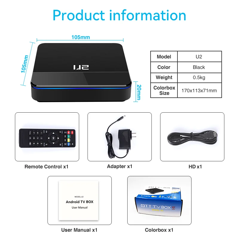 Customized Tv Box USB3.0 Wifi 4k Hdr Android 11 Free Apps Smart Box Amlogic S905X3 U2 Android Tv Box