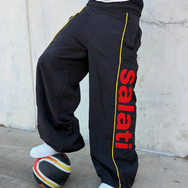 Custom Striped Unisex Loose Waterproof Oversized Wide Leg Nylon Baggy Outdoor Hiking Jogging Men Track Pant gallery 6