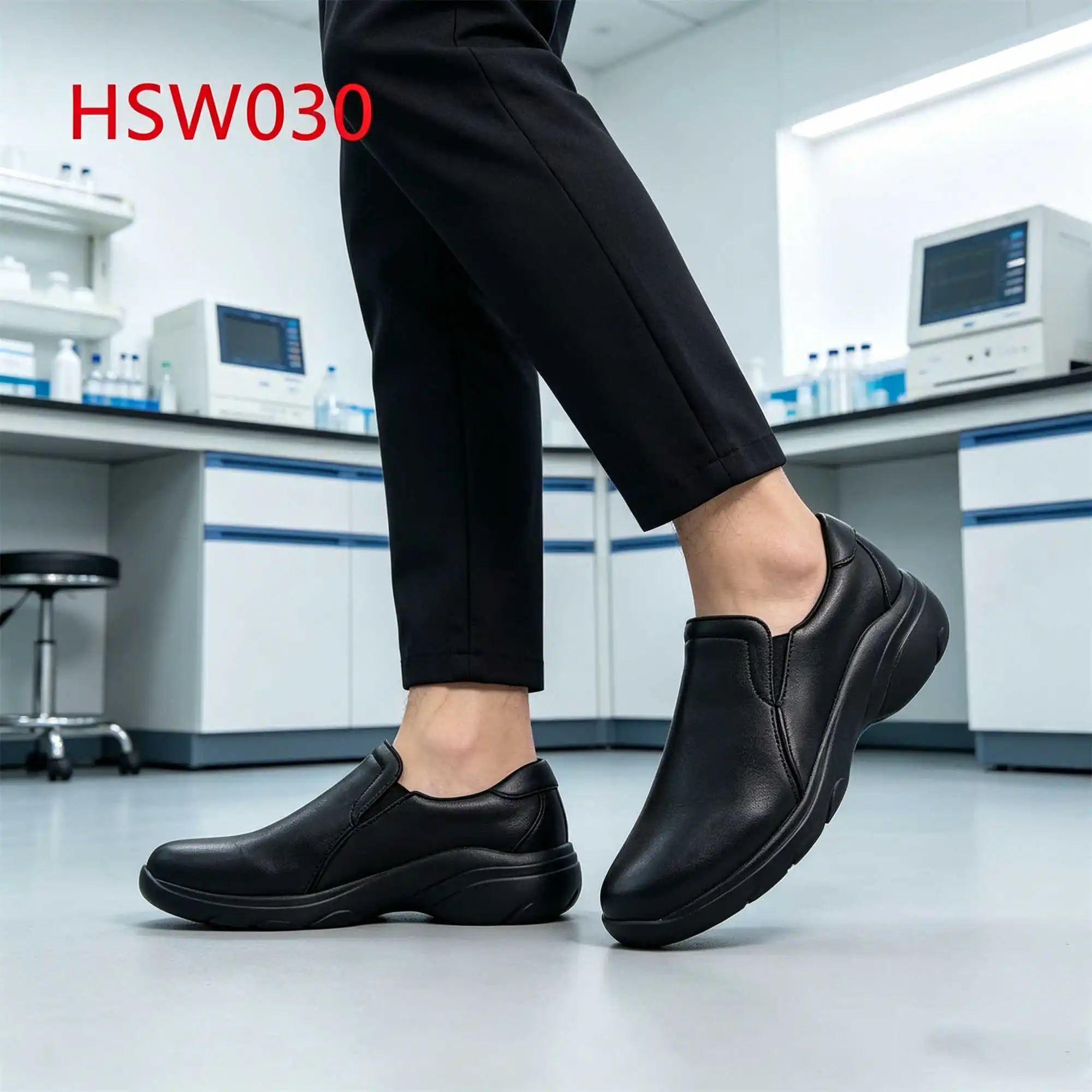 ZYF,Clinical Operation Pull on Style ESD White/black Safety Shoes Testing Lab Germ Proof Work Clogs Popular in USA HSW030
