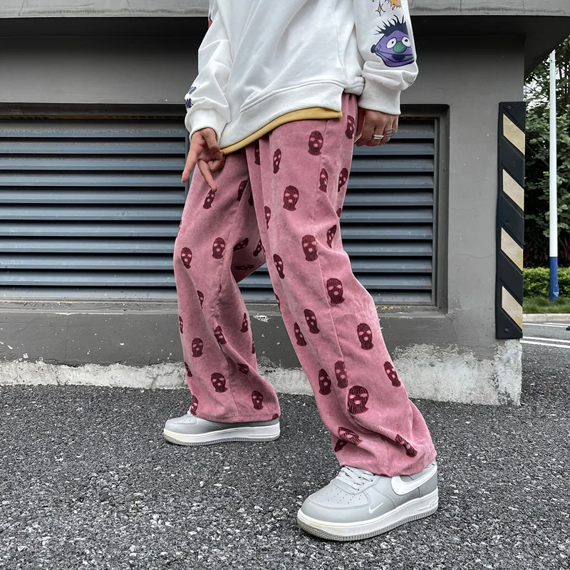 Yinyinxull Men's Tie-Dyed Baggy Jeans Y2K Wide Leg Loose Denim Pants Hip  Hop Cargo Trousers Camo Streetwear Pink M