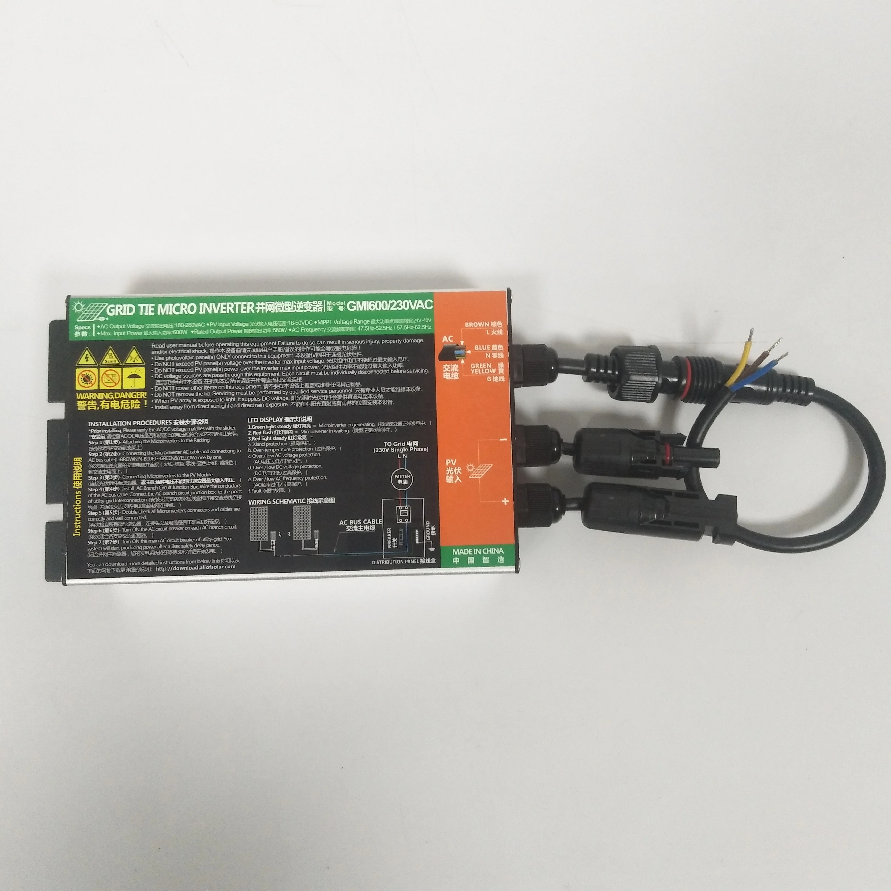 Micro Inverter Solare Depisuta 700W - MPPT, Ingresso 18-50V, Uscita AC230V, Impermeabile - Foto 12