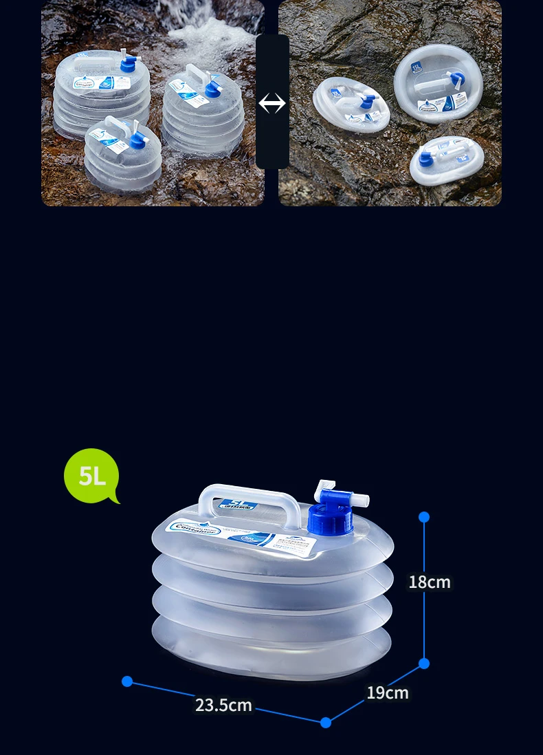 Outdoor picnic hiking camping accessories folding bucket folding water container