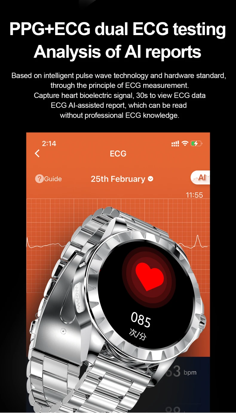 1.39 Inch High Resolution 454*454 AMOLED Screen Music AI Voice Compass PPG ECG BT Calling LEMFO LEMZ Business Sports Smart Watch (8).jpg