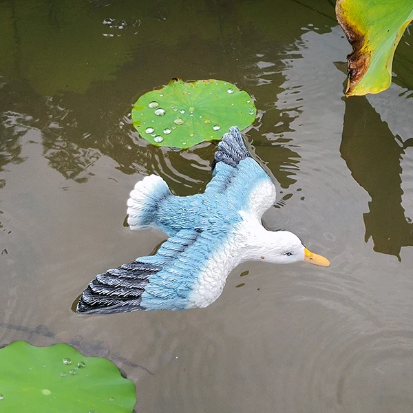 Factory Price Garden Fairy Themed Statue Resin Seagull Sculpture for Crafts Floating Pond  Decoration