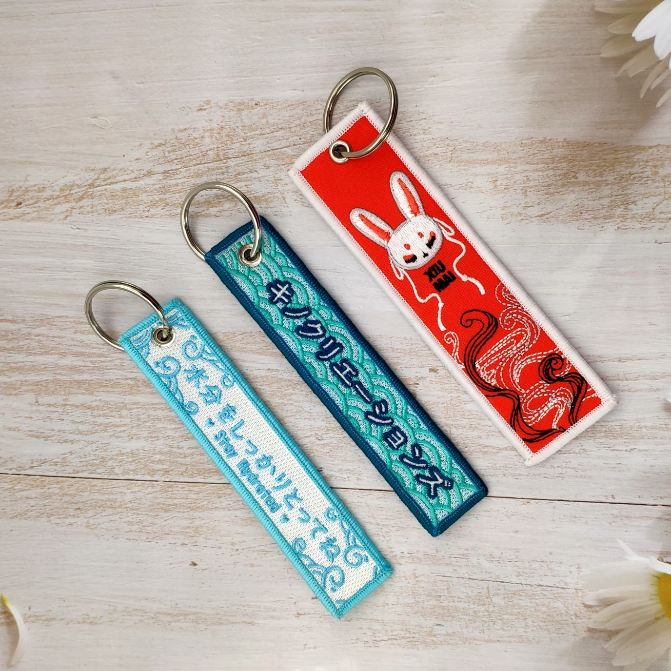 Custom Personalized Shape Design Key Tag Custom Logo Keyring Embroidery Keychain Tag