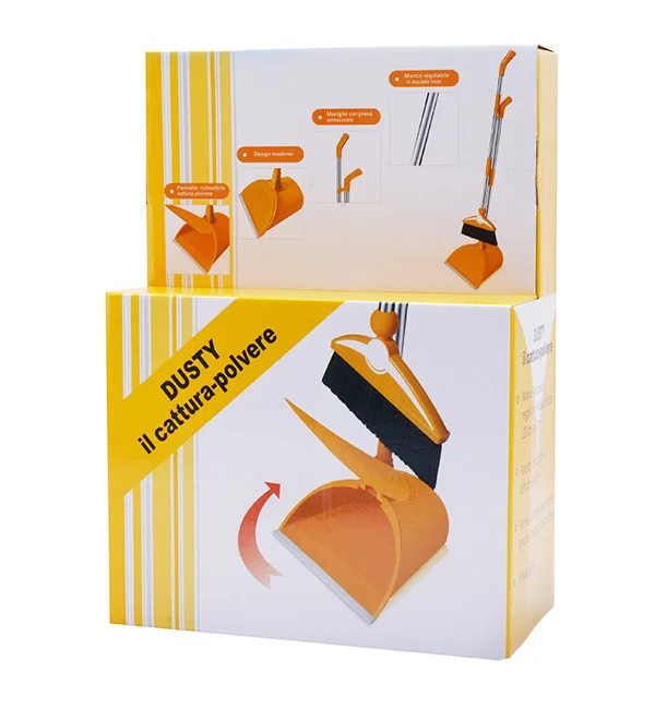 High Quality Durable Color Box Household Detachable Long Handle Plastic Broom and Dustpan Cleaning Tools
