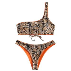 Cikini Fashion Snake Print Bikini  Two Picec Sexy Swimsuit
