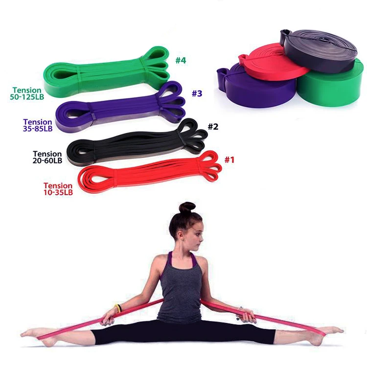 Elastic natural Látex tension resistance banda yoga fitness Rubber loop 