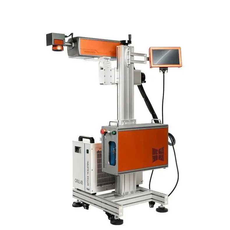 TEBAK Hot Sale PE HDPE PPR PVC PIPE Cable Printer 10w JPT UV Online Flying Laser Engraving Printing Marking Machine