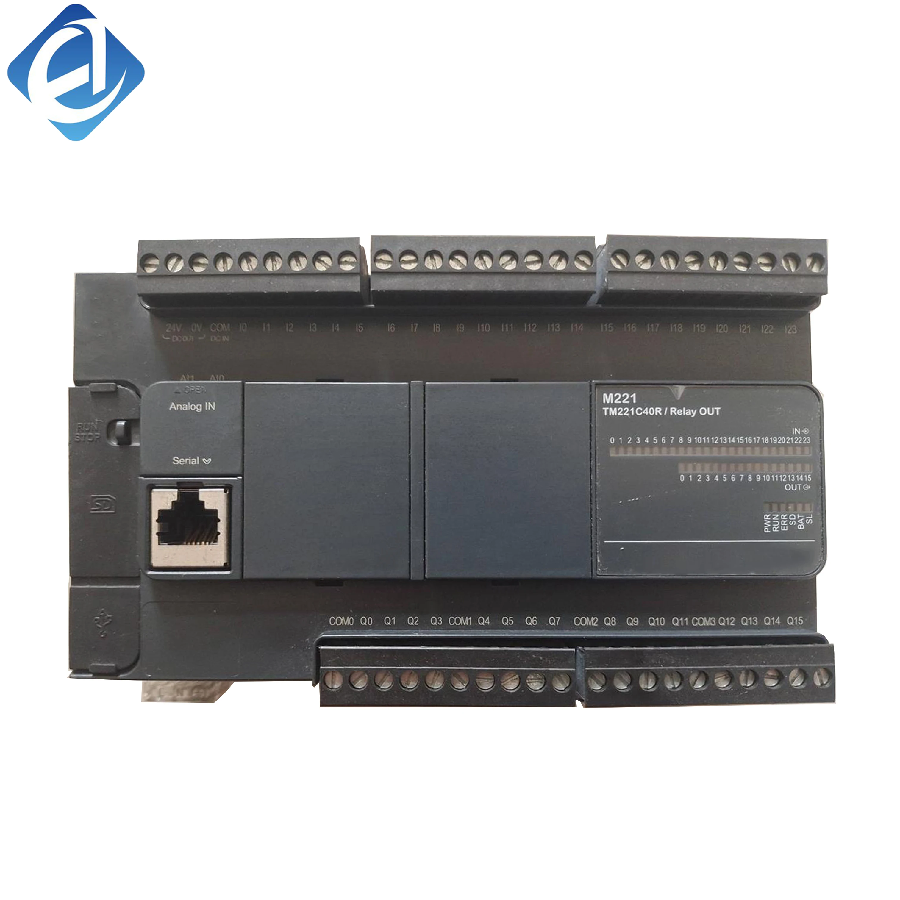 New Original TM221C40R Modicon M221 series compact PLC. It comes with 40 I/O points and relay output, supporting basic logic control and serial communication. Adopting durable design and easy programming