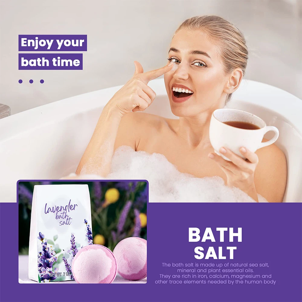12 Pcs Lavender Scent Bomb Bath Spa Gift Set For Women Bath & Shower ...