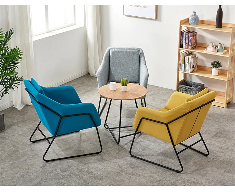 Modern Leisure Chair Cheap Arm Design Fabric Yellow Color Accent Chair Living Room