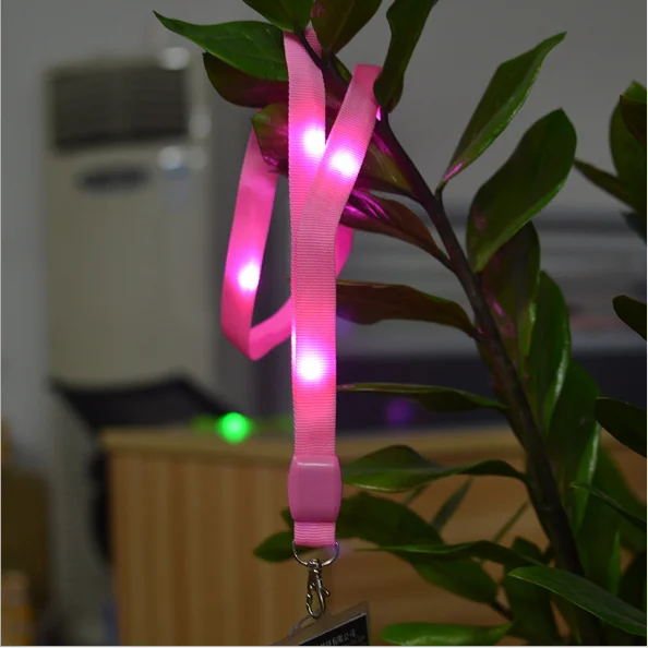 (Горячая распродажа) Премиум изготовленные на заказ цветные светодиодные фонари для ID карты шейный ремешок брелок светящееся ожерелье Вечеринка мигающий светодиодный ремешок