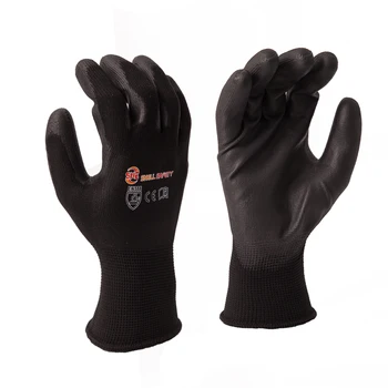 Snellsafety 13G Nylon Black PU Coated with Light Duty Gardening General Use Work Gloves