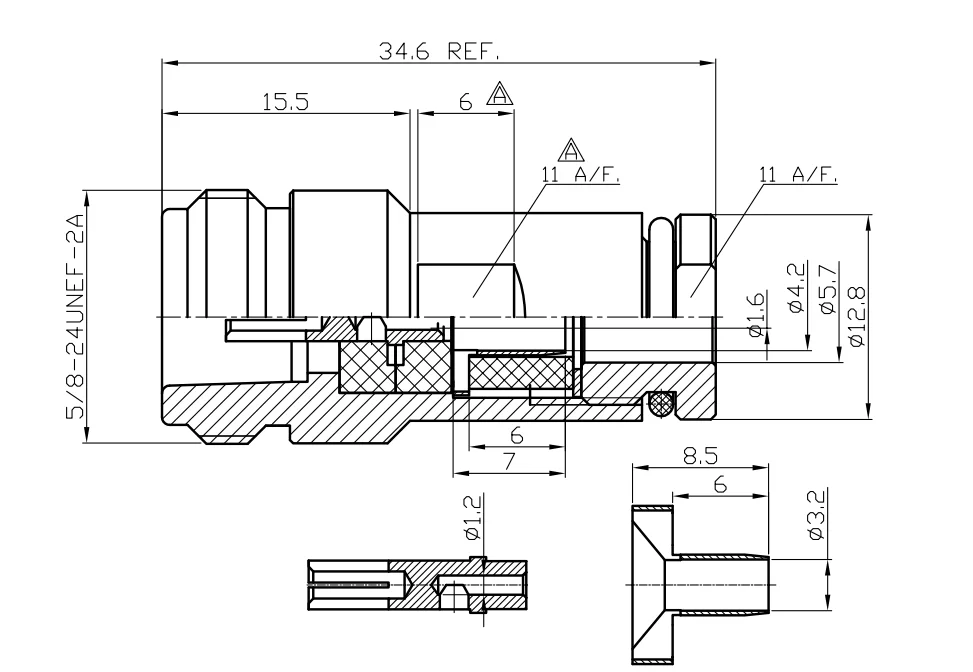 product top performance ptfe 13 max coaxial connectors rf n female clamp for mp hyperflex5 cable-5