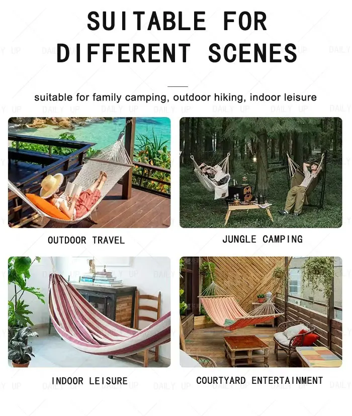 Portable Single Person Hammock With Wear-Resistant Fabric Breathable Comfortable Hammock For Outdoor Park Camping Hiking Leisure