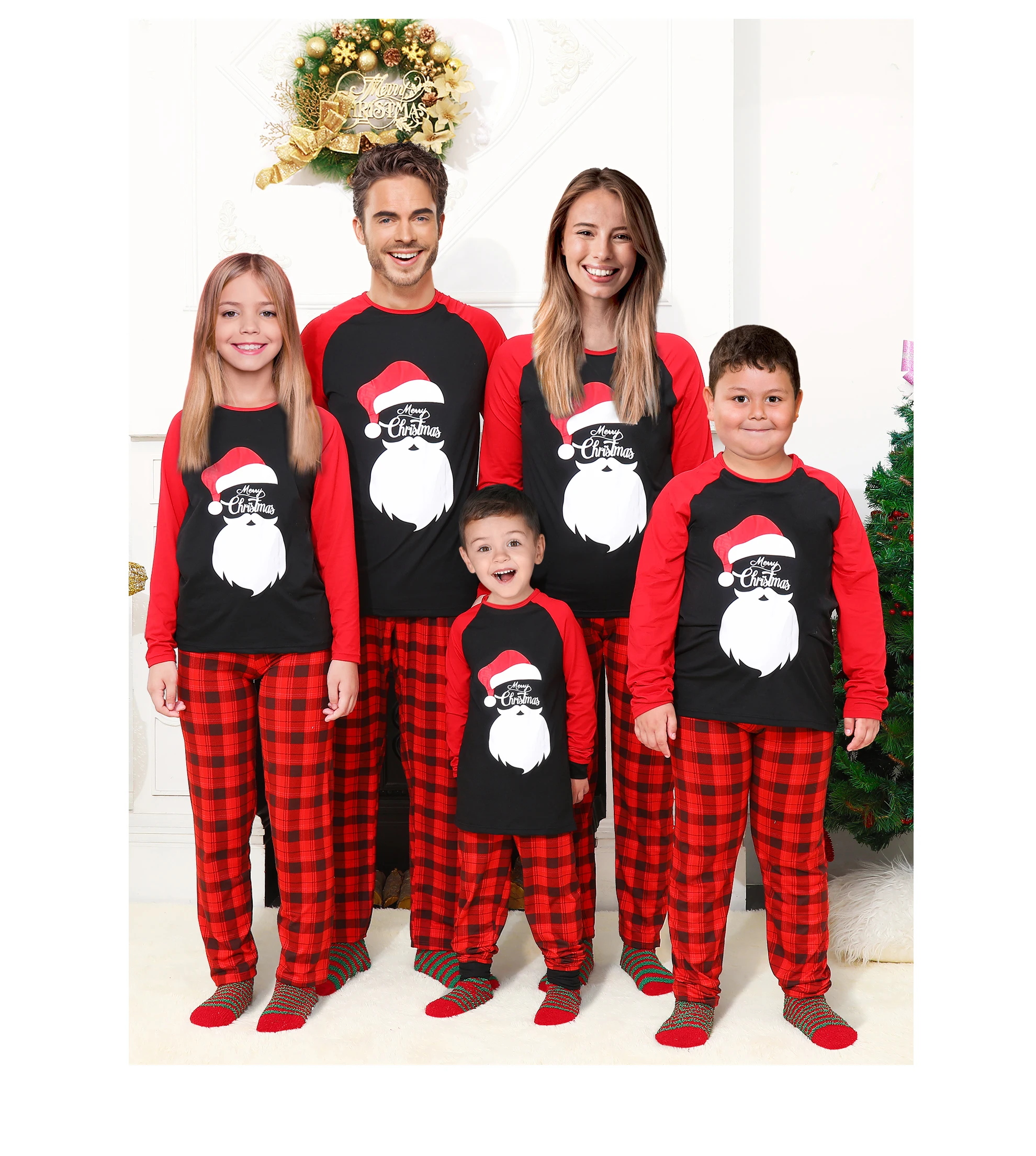 Christmas Matching Family Pajamas 2023 Luxury Print Pajamas Plus Size