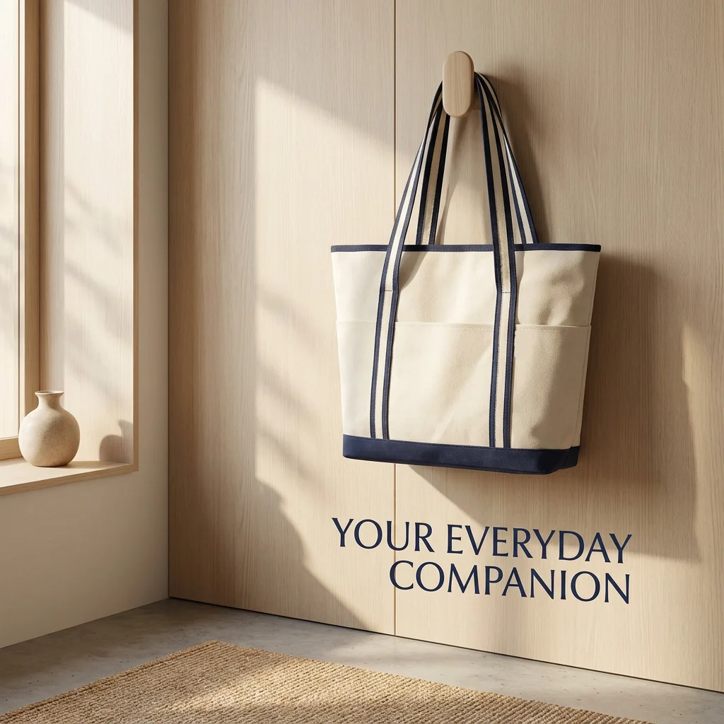 Canvas Tote Bag Classic Solid Color with Zipper Closure Reusable Cotton Shopping Shoulder for Wo, Wholesale & OEM/ODM Welcome