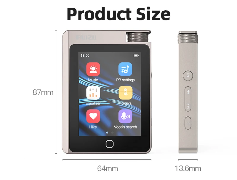 Ruizu Factory A55 Hifi Mp3 Player Bluetooth High Sound Quality Lossless ...