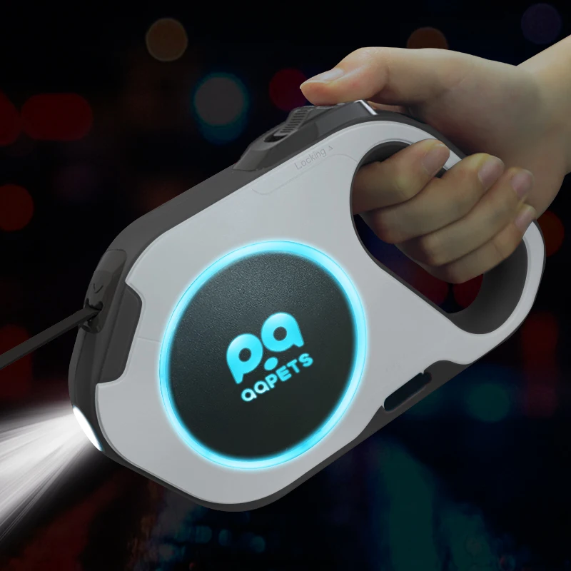 Custom Logo Led Retractable Dog Leash Flexible Accessories Bright Flash