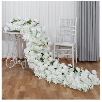 GIGA Artificial rose wall table layout long rows flowers showroom window outdoor wedding decoration trailing artificial flower