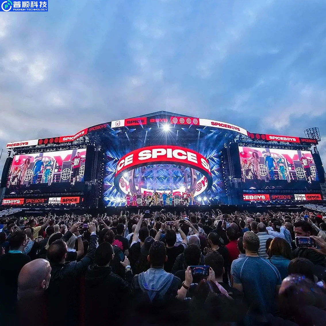 Pushunled Easy Installation Rental Led Display  Six Video Girl  Led Display Screen 3D Advertising Pantalla