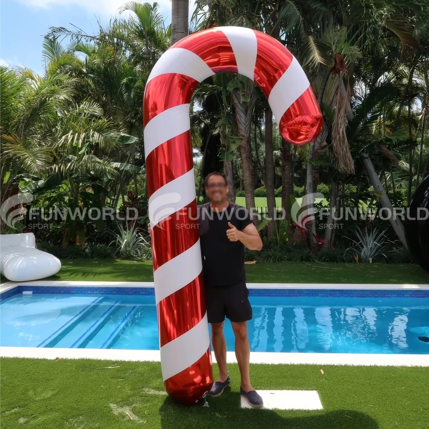 2 Pièces Canne De Noël Gonflable De Noë, Canne à Sucre Gonflable Décorations De Noël, Cannes De Noël Gonflables, Canne De Sucrerie Géante Pour Fête Noel Deco Cheminée Entrée Intérieur Extérieur