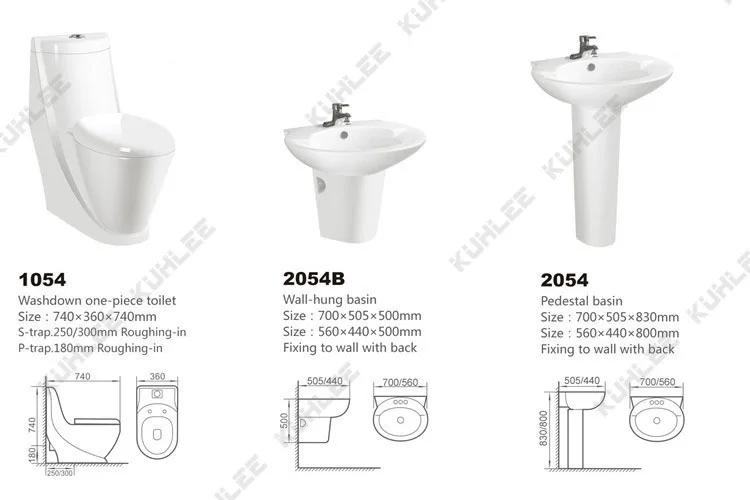 Cheap Price Toilet Pedestal Basin Ceramic Sanitary Ware Suites Bathroom Washdown Toilet Set For Wholesaler