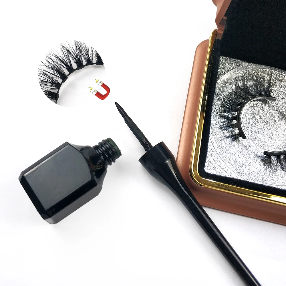 Лидер продаж на Amazon, магнитные ресницы для подводки глаз с магнитной подводкой, Прямая поставка со склада, поставщик ресниц