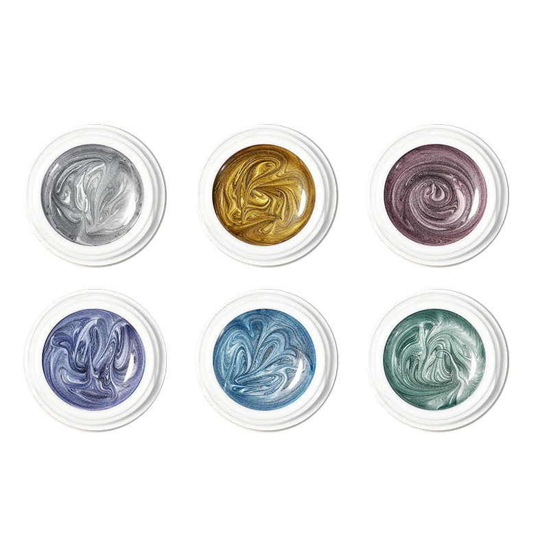 KLANA 6 Colors No Flowing Solid Ombre Gradient Color Painting Gel Polish for French Nail Art