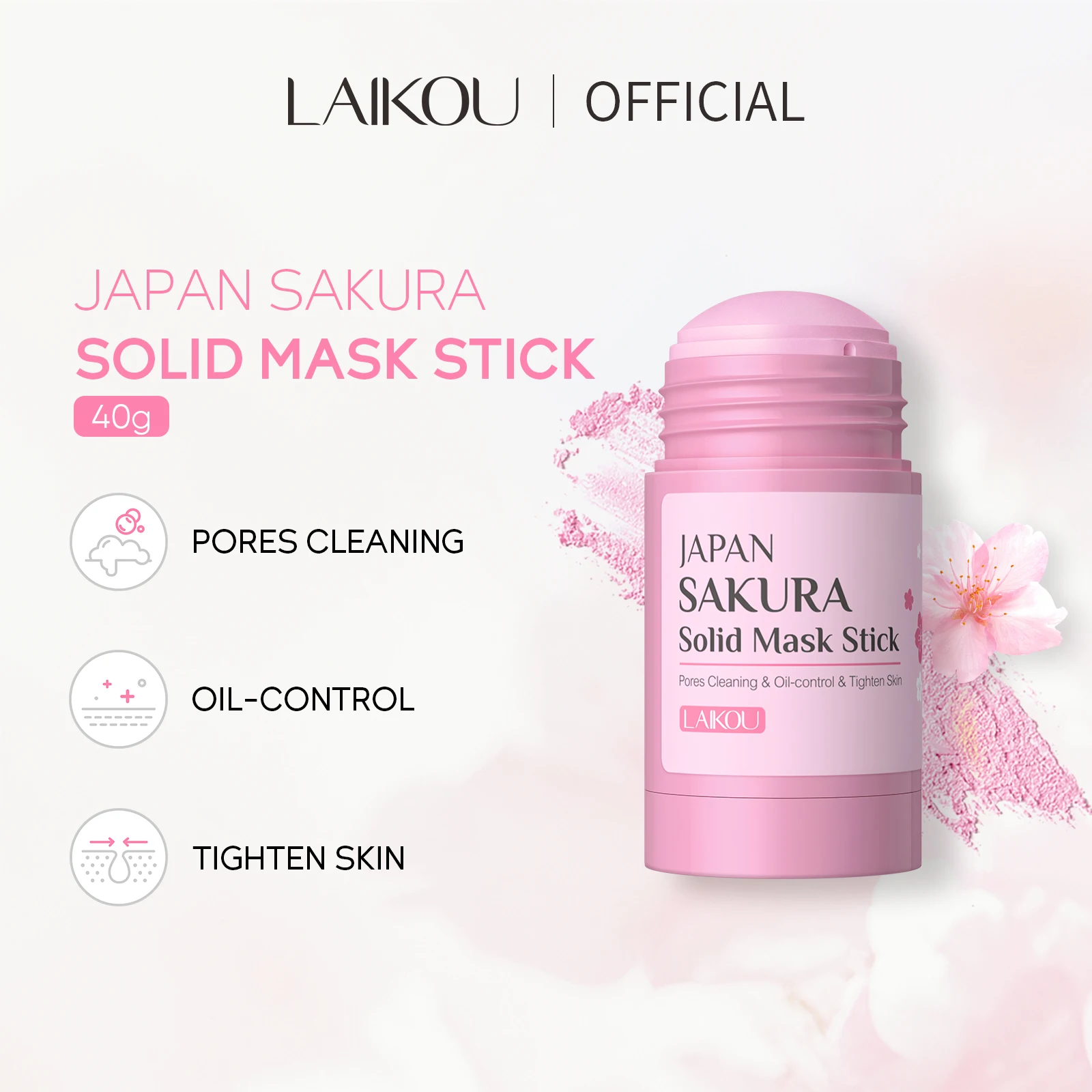 LAIKOU Sakura Seife – 3 Stück à 70g Mit Schaumnetz – Feuchtigkeitsspendende Duschseife Für Gesicht & Körper