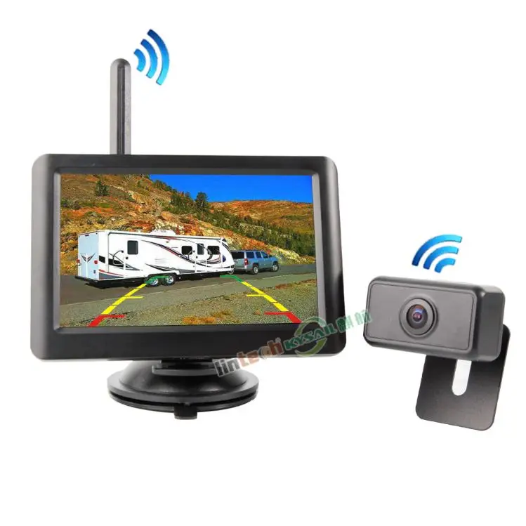 5 Inches Car Wireless Reversing Camera Monitor Rear View Kit CCD Reverse 12V