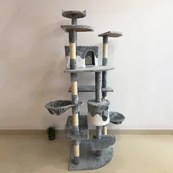 Indoor Cat Furniture Tree Large Cat Scratcher Tree Tower For Big Pet Wooden Cat Tree House NO 3