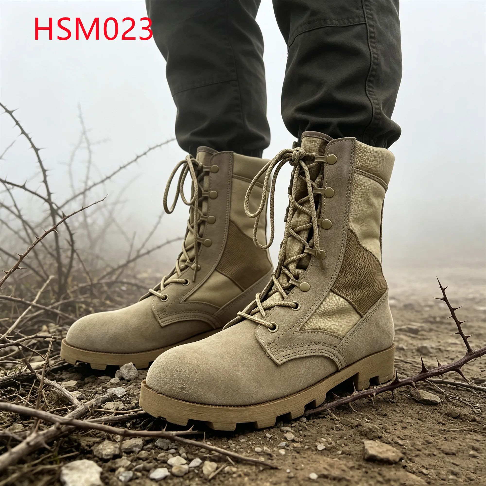 LXG,Mountaineering Vulcanized Rubber Sole Hua Singh Desert Boots Outdoor Survival Utility-style Combat Grade Boots HSM023