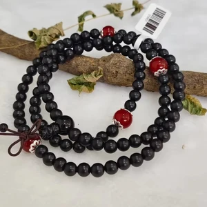Natural High-quality Ebony Bead Bracelet with Multiple Layers of 108 Ebony Bead Bracelets