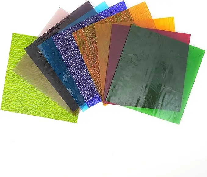 Factory Sale Customized Decorative Painted Texture Glass Tiffany Large Mica Stained Glass Sheet