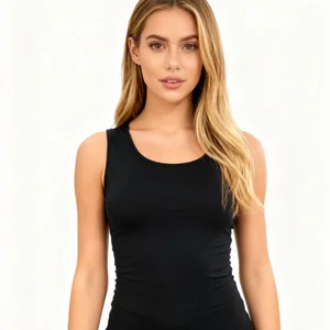 Women's Summer Knitted Stretch Slim Fit Vest Sleeveless Light Suitable Sports Casual Comfortable Tank Top